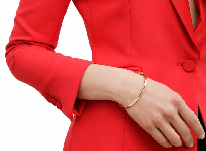 5mm Rectangle Wire Solid Gold Bangle - Image 4