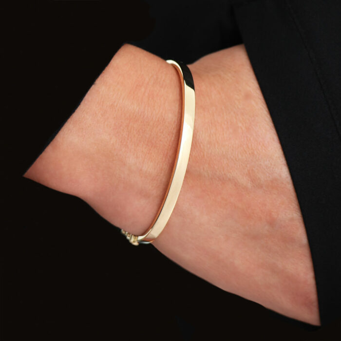 4mm Rectangle Wire Open Bangle - Image 2