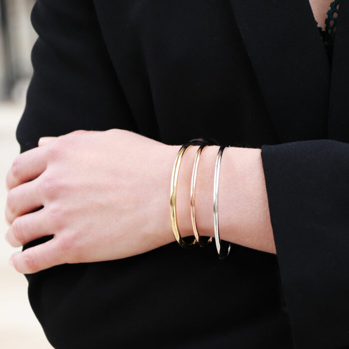 4mm Round Wire Open Bangle - Image 2
