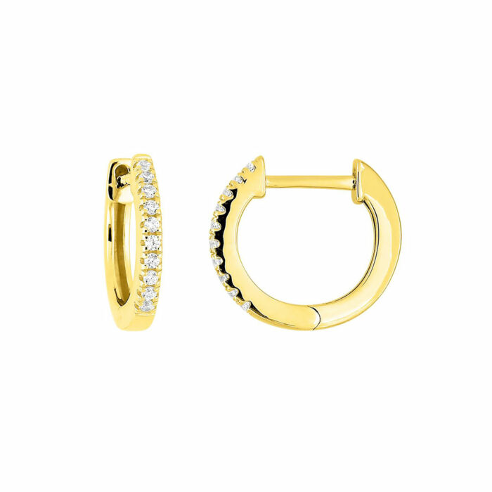 Darling #2 Hoop Earrings - Gold Diamonds