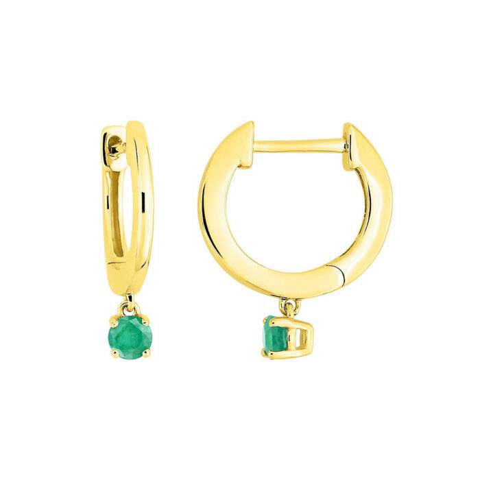 Small Hoop Earrings - Emerald Yellow Gold