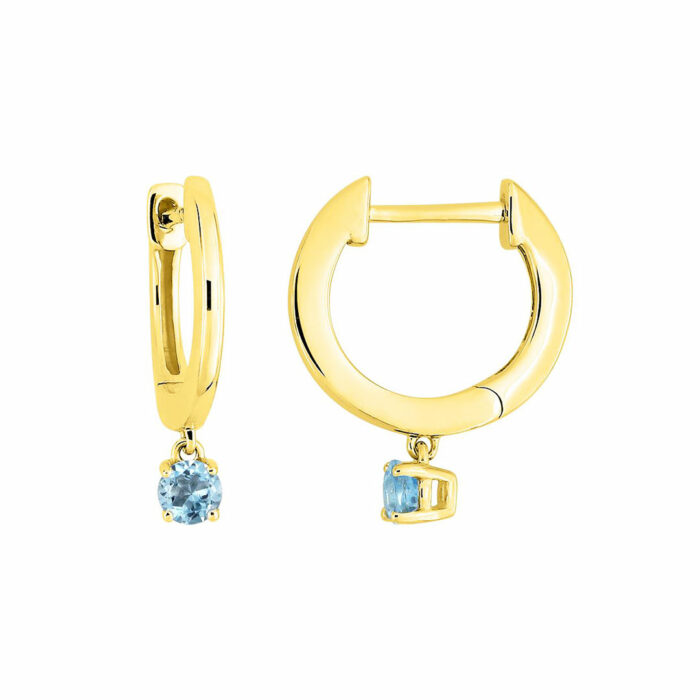 Colors Hoop Earrings - Topaz Yellow Gold