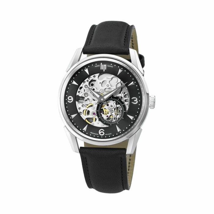 LIP Himalaya Black Skeleton Watch 671626