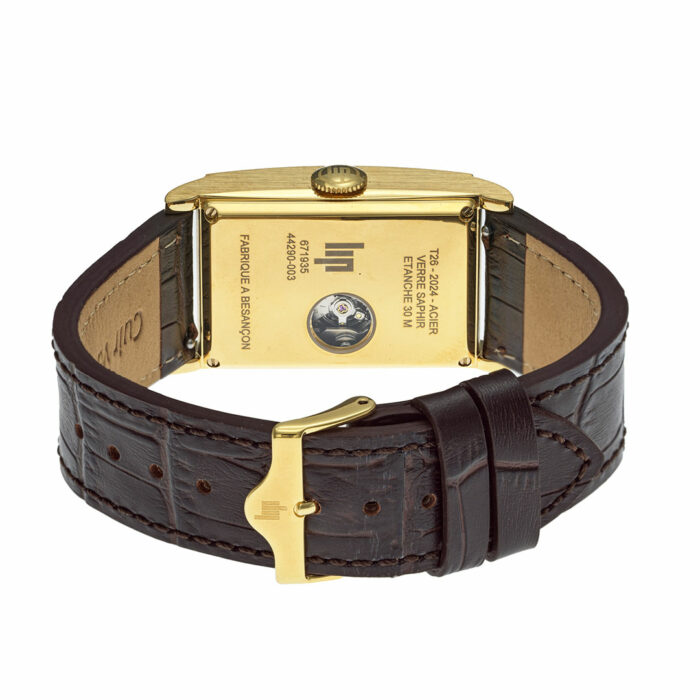 LIP Churchill T26 Automatic Watch - Gold Brown Leather - Image 3