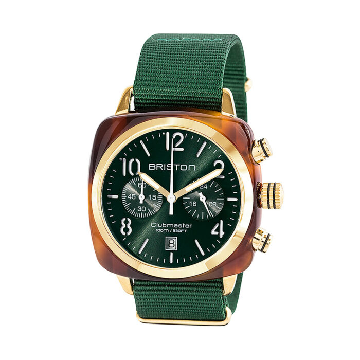 Briston Clubmaster Classic Gold Green Watch