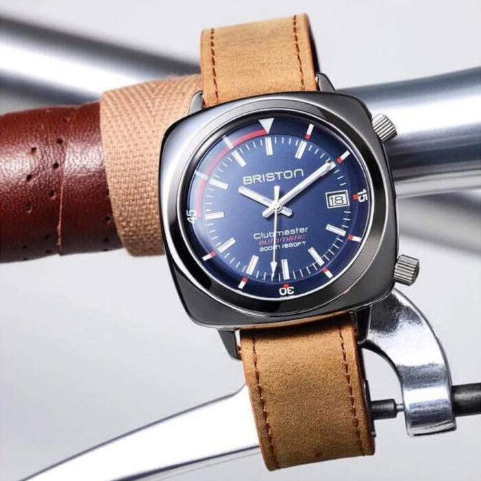 Briston Clubmaster Diver Leather Strap Watch - Image 2
