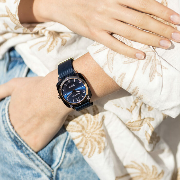 Briston Clubmaster Chic Gold Midnight Blue Watch - Image 3