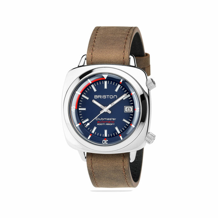 Briston Clubmaster Diver Leather Strap Watch