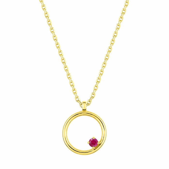 Ruby Circle Necklace