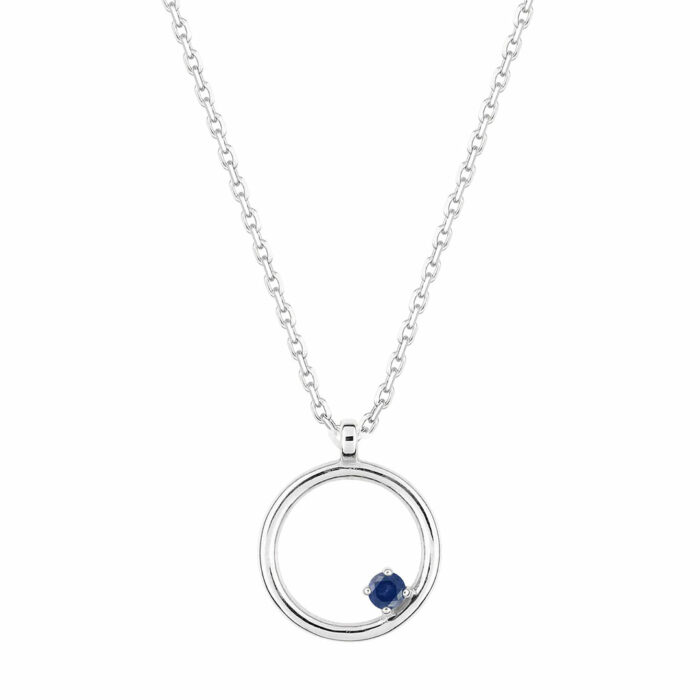 Sapphire Circle Necklace