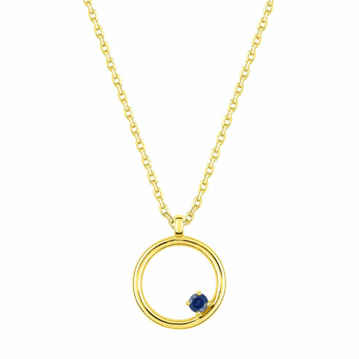 Circle Sapphire Necklace