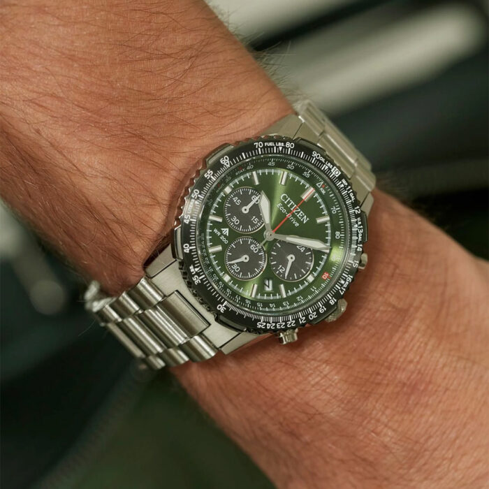 Citizen Promaster Air Navihawk Chronograph Green Watch CA4664-60W - Image 4